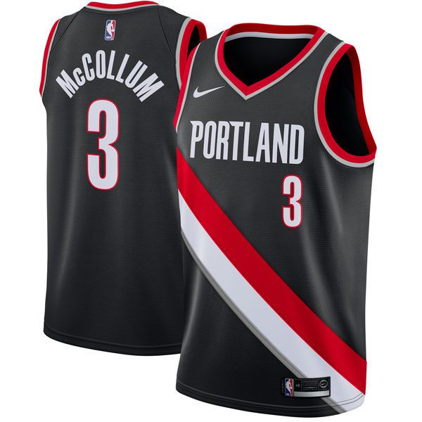 Men Portland Trail Blazers 3 Mccollum Black Game Nike NBA Jerseys